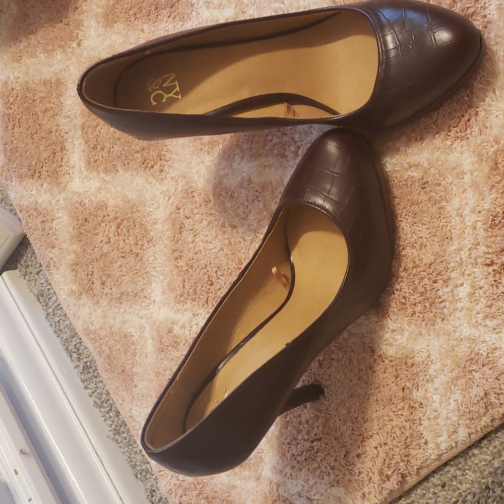 Ny&c comfort heels pumps purple new